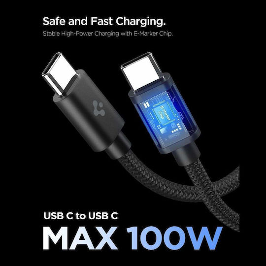 Spigen Φορτιστής GaN με Θύρα USB-C και Καλώδιο USB-C - USB-C 45W Power Delivery Μαύρος (ArcStation Essential)