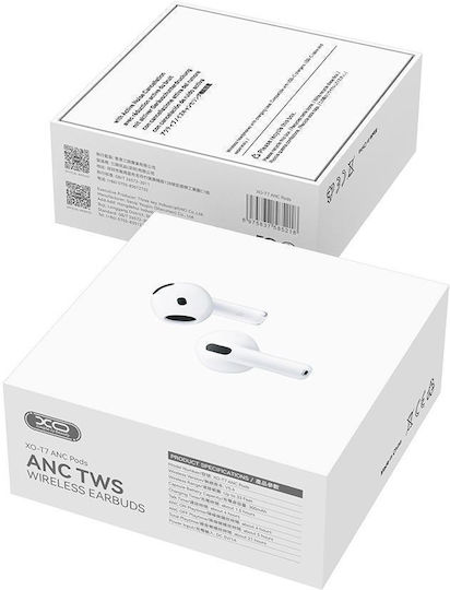 XO T7 Earbud Bluetooth Handsfree Ακουστικά με Θήκη Φόρτισης Λευκά