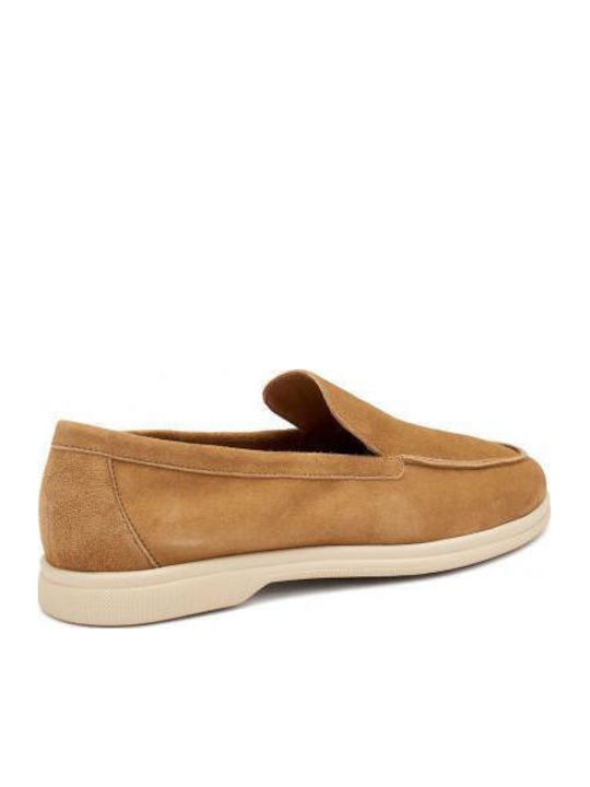 Suede Men's Loafers In Brown Color