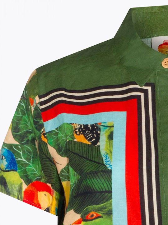 Short Sleeve Women's Linen Shirt Multicolour