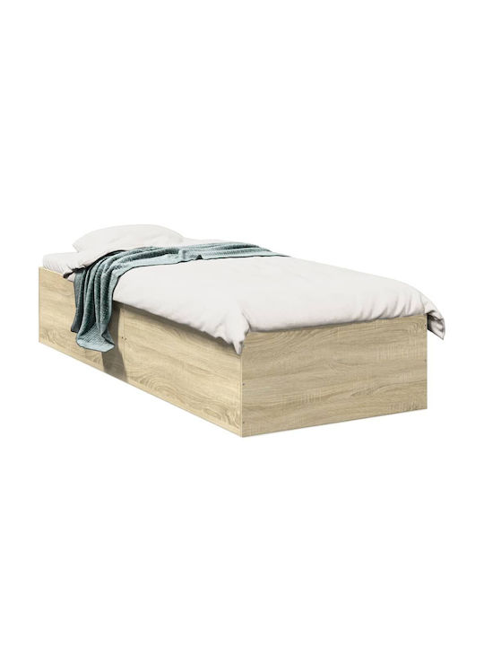 Einzelbett Holz Beige mit Lattenrost für Matratze 100x200cm