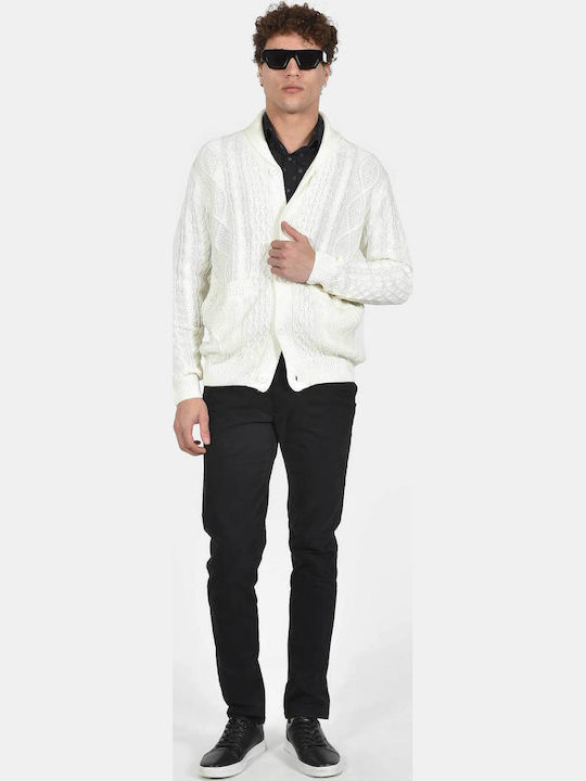Herren Gestrickte Kapuzen-Jacke Beige
