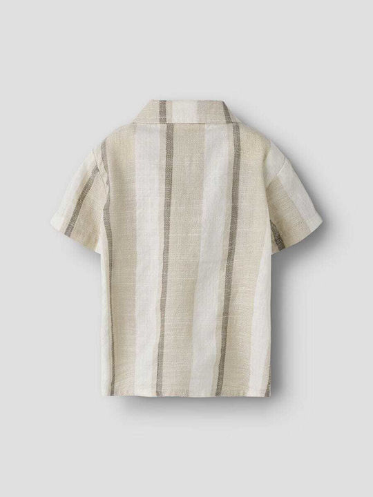 Kids Striped Short-Sleeved Shirt Coconut Milk