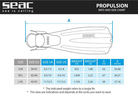 Seac Seac Swimming Flippers Propulsion Long Black