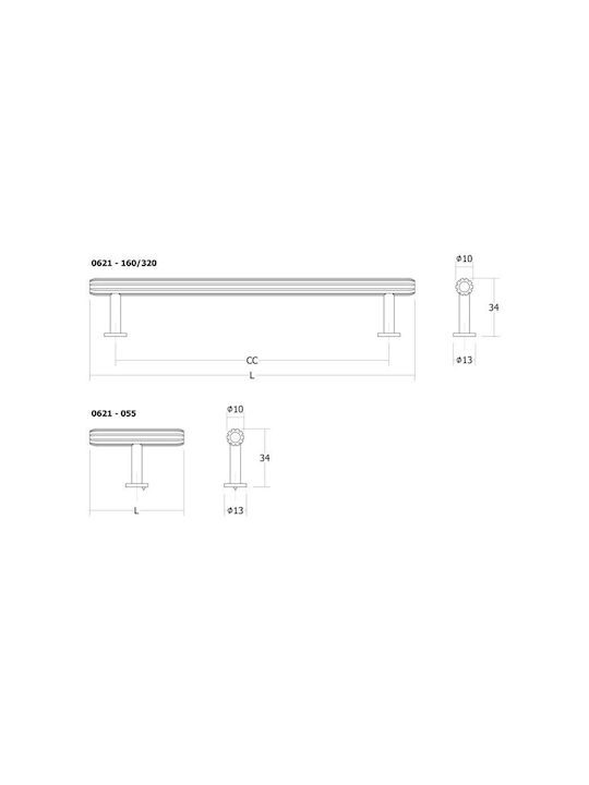 Viefe Buton Mobilier Din Metal Brushed Brass 0621055L291