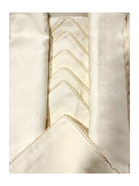 Tischdecken Set Jasmine Ecrou I 160x220cm