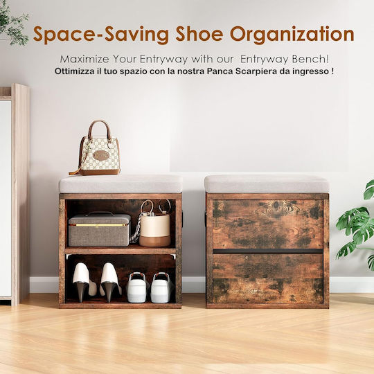 Hallway Furniture with Shoe Rack & Wardrobe Industrial 44x30x40cm