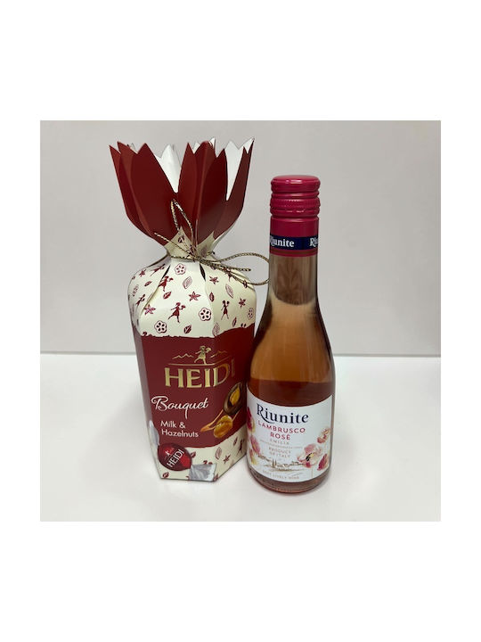 Set Elegant De Lalele Aurii Aranjament Floral În Vază Vin Rosé Heidi Praline