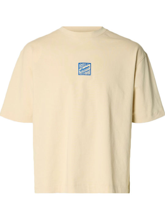 T-shirt Εκρου- Μπλε