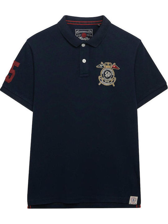 Polo Short Sleeve Navy Blue Blouse