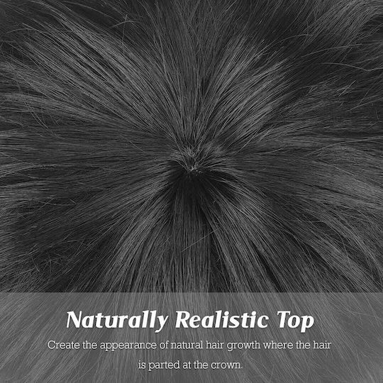 Animis Beauty Perucă cu Păr Natural în Culoare Neagră