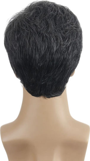 Animis Beauty Herren Perücke mit Echthaar in Grau Farbe
