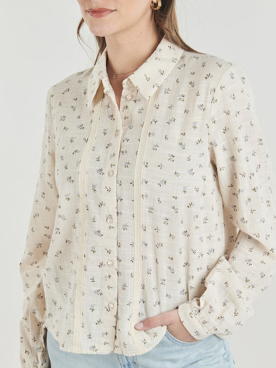 Long Sleeve Women's Beige Shirt
