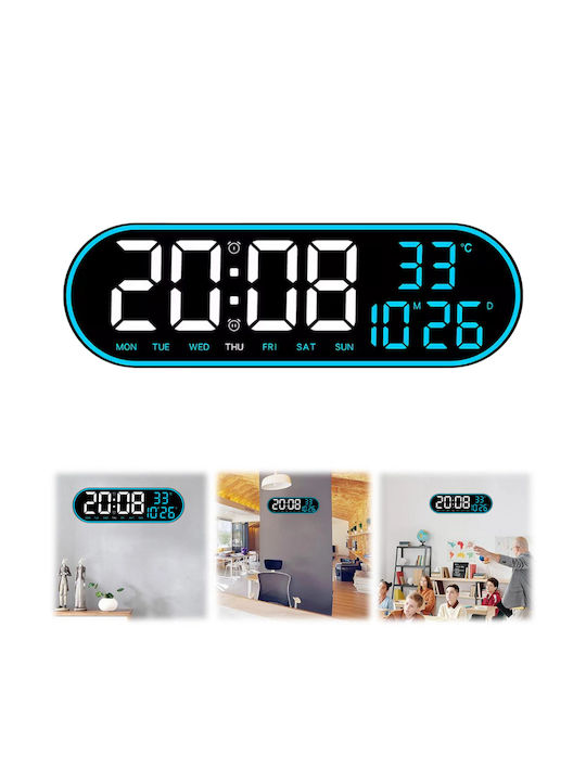 Zola Tischuhr Digital LED Kunststoff mit Wecker Schwarz