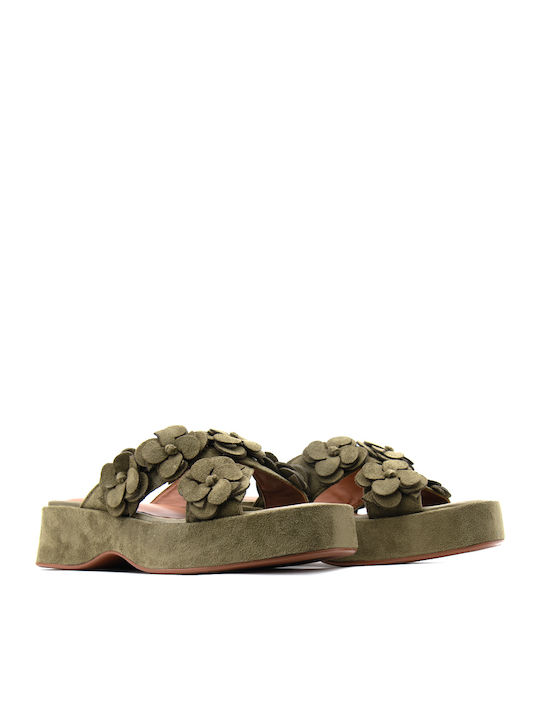 Γυναικεία Σανδάλια Flatforms Χακί