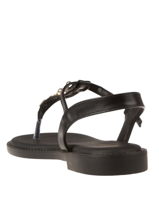 Damen Flache Sandalen Schwarz