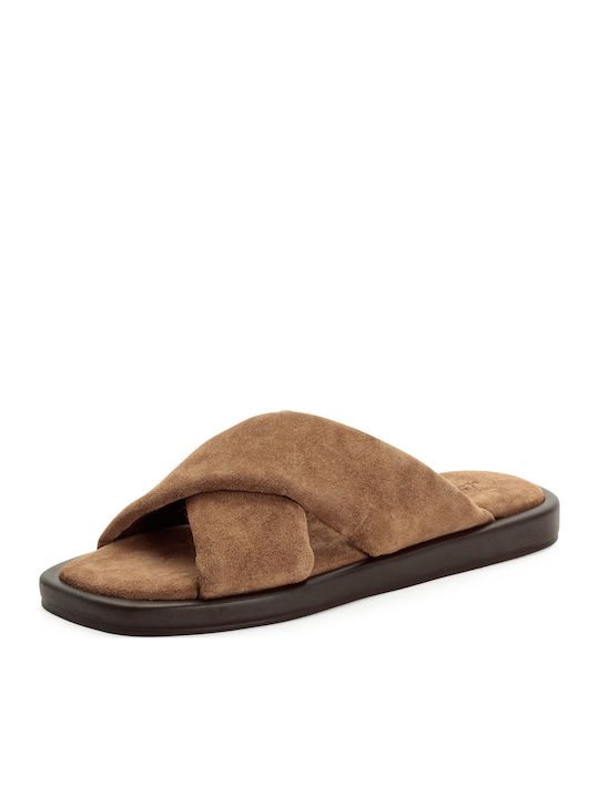 Damen Flache Sandalen Braun