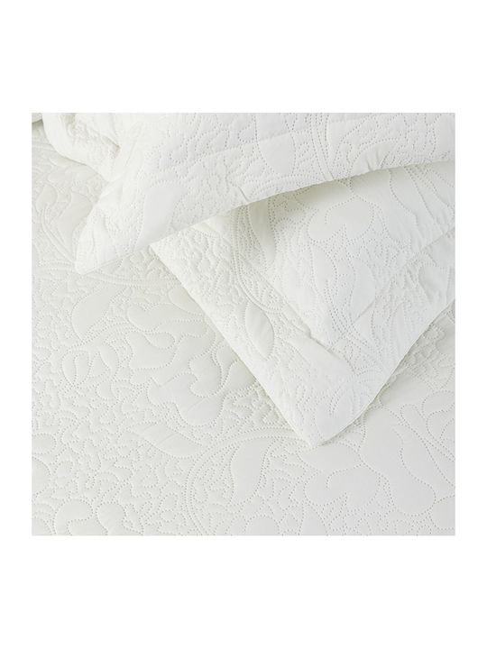 Nima Heather Coverlet Set Double Microfiber Heather Ivory 240x260cm 3 Pieces