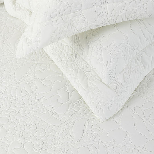 Nima Heather Σετ Κουβερλί Υπέρδιπλο Microfiber Heather Ivory 240x260cm 3τμχ
