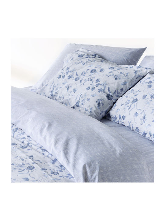 Kentia Yuli Tagesdecken Set Einzeln Baumwolle Hellblau-Weiß 160x240cm