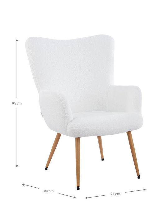 Lunelle White Armchair 71x80x95cm