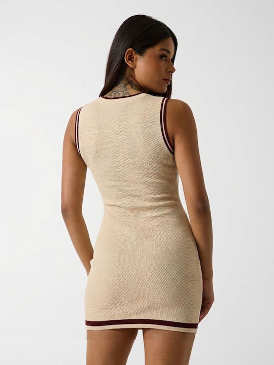 Summer Mini Athletic Sleeveless Dress Ecru