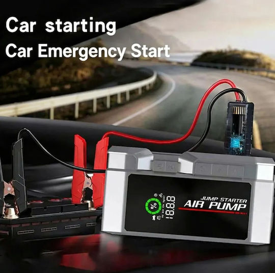 Portable Car Battery Starter with Power Bank Pump Flashlight 12V