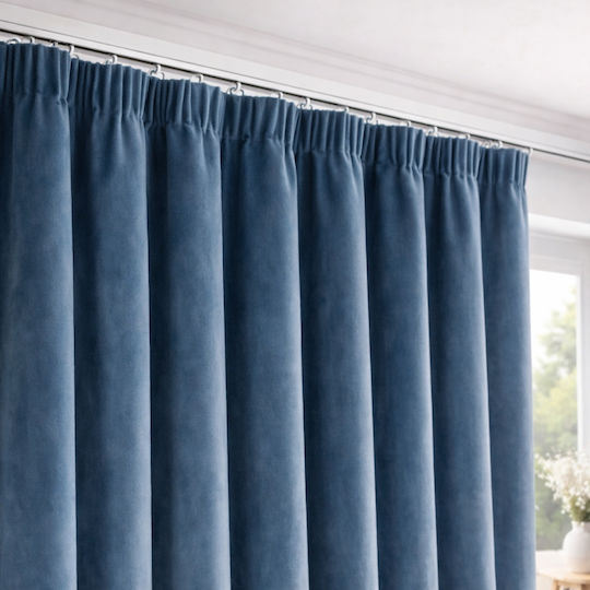 My Home Luxury Vorhänge mit Bleistiftfalten Blau 280x270cm My Home Luxury Vorhänge mit Bleistiftfalten Blau 280x270cm