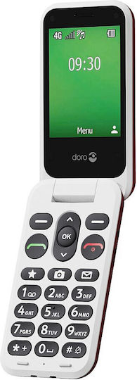 Doro Leva E30 Single SIM Κινητό με Κουμπιά redwhite