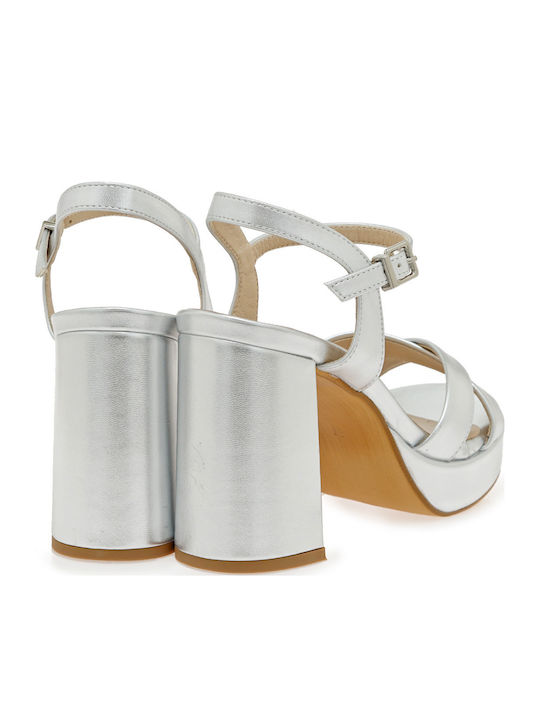 Leather Silver Sandals