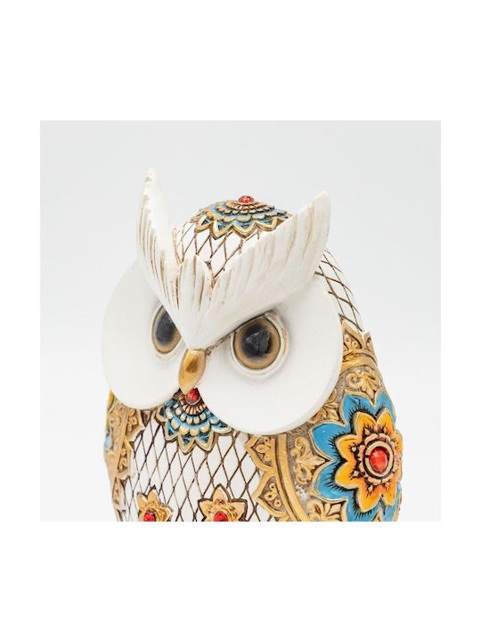 Figurină Decorativă Bufniță Din Polirosină 12.5x12.5x7.5cm
