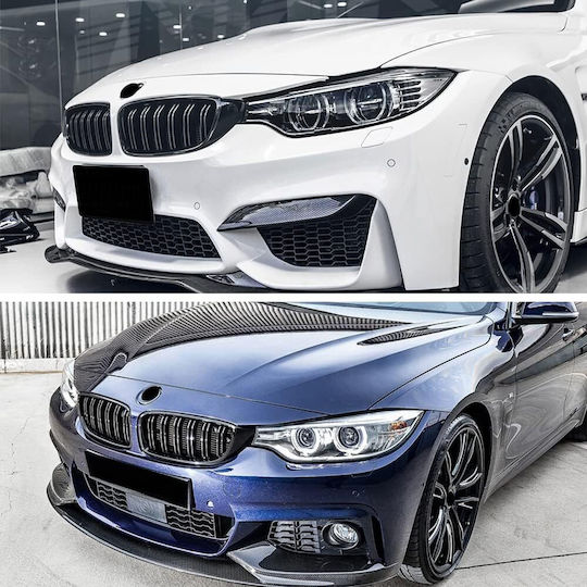 Капаци За Огледала На Двойна Бъбрековидна Решетка M Batman Стил Подходящи За Bmw Серия 4 F32 F33 F36 2013-2017 Черен Гланц