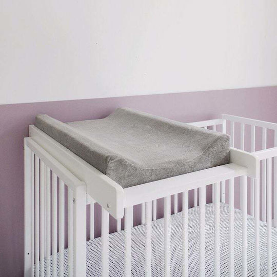 Hard Changing Pad with Cover Made of Grey Fabric 47x72cm