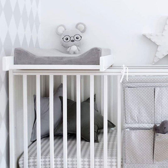 Hard Changing Pad with Cover Made of Grey Fabric 47x72cm