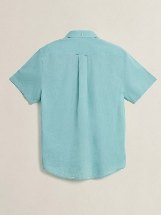 Gant Reg Short Sleeve Cotton Shirt in Regular Fit Lightgreen