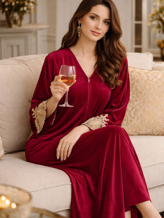Pen-ky Winter Women's Robe Burgundy