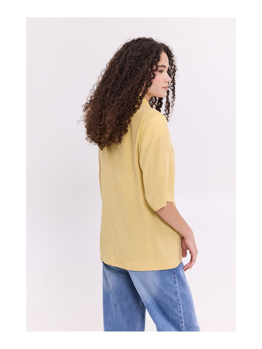 Donna Martha Women's Yellow Blazer 26556-1-KITRINO