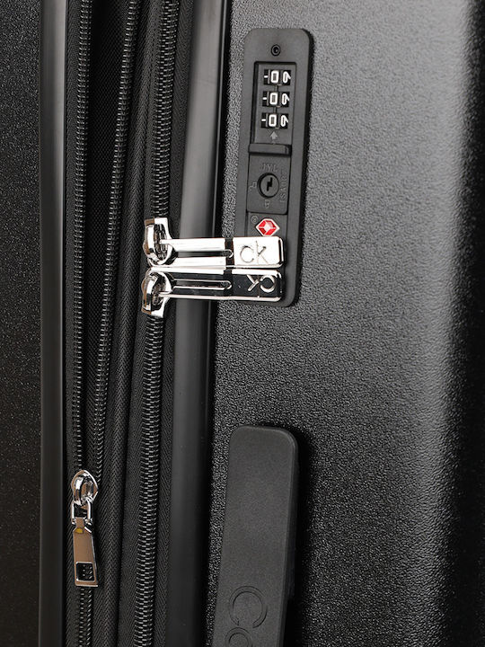 Calvin Klein Horizon Large Hard Suitcase Black with 4 Wheels