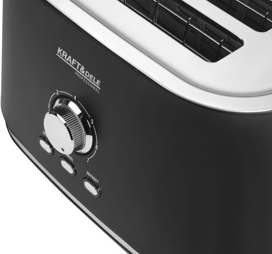 Kraft & Dele Toaster 2 Schlitze 1000W Schwarze
