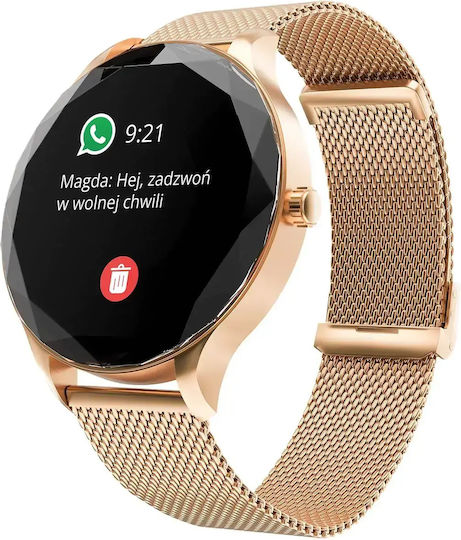MaxCom MaxCom Stainless Steel 44mm Waterproof Smartwatch with Heart Rate Monitor Gold
