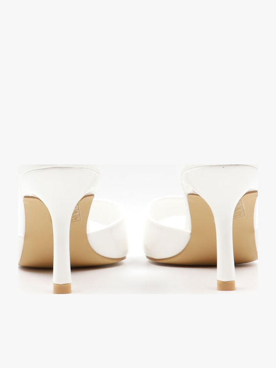 Mules With Heel In White Colour