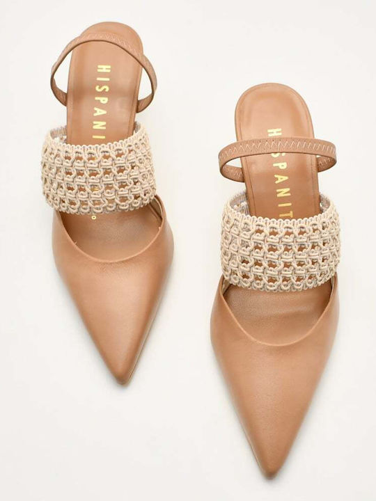 Flat Δερμάτινα Mules σε Καφέ Χρώμα