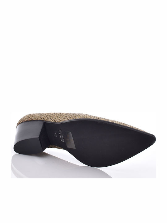 Mules With High Heel In Beige Colour