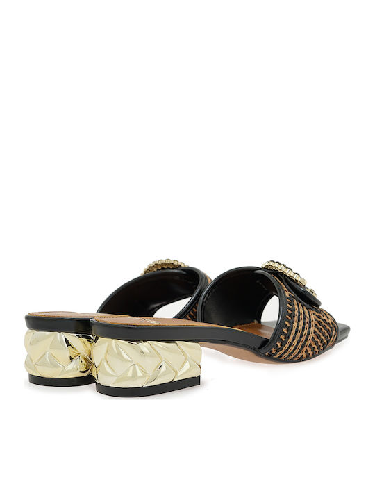 Mules With Low Heel In Black Colour