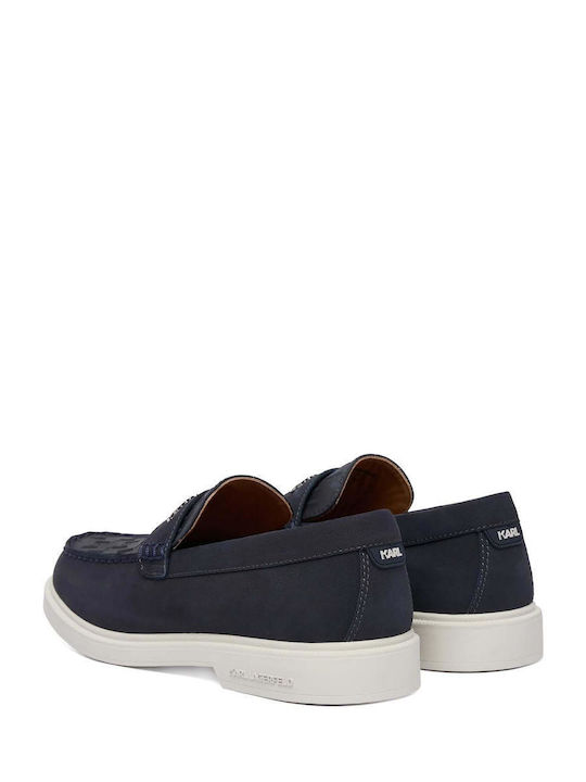 Δερμάτινα Ανδρικά Loafers σε Μπλε Χρώμα