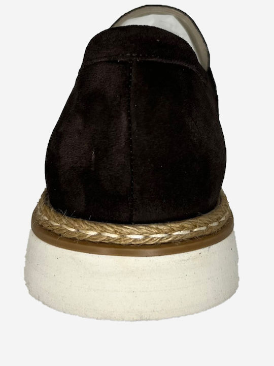 Suede Ανδρικά Loafers σε Καφέ Χρώμα