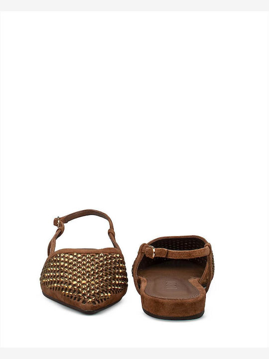Women's Ballerina Shoes Slingback In Brown Colour
