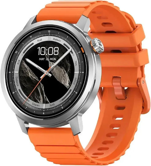 Kospet ORB Aluminium Αδιάβροχο Smartwatch με Παλμογράφο (Silver/Orange)