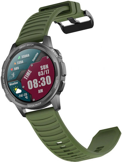 Bemi Aluminum 44mm Smartwatch with Heart Rate Monitor Gray
