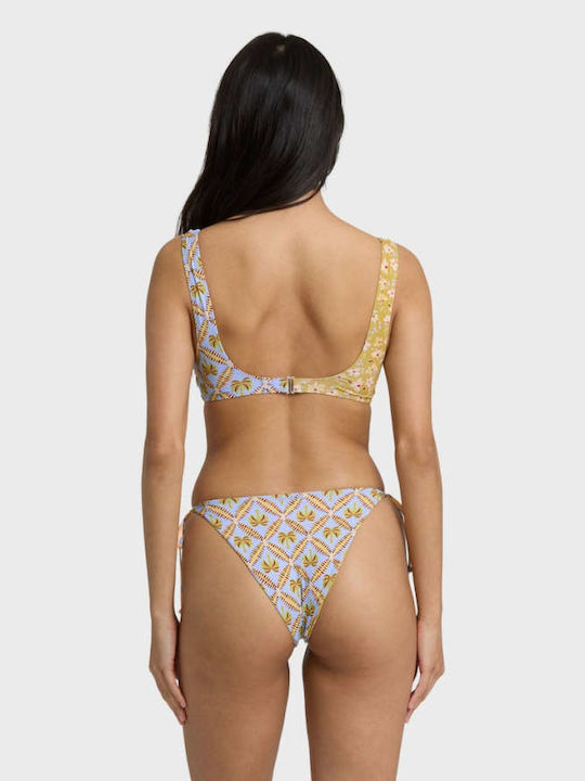 Bikinioberteil Blumen Blau